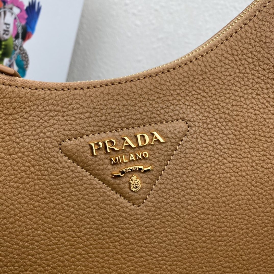 Prada Soft Leather Handbag Shoulder Bag Caramel 1BC178